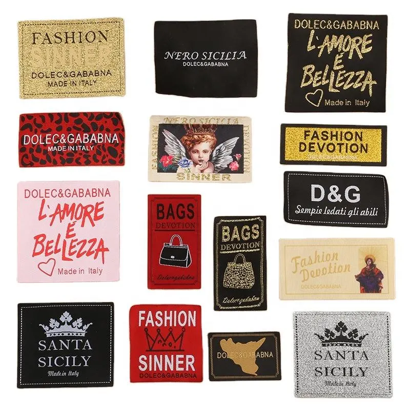 Custom Clothing Taggs Labels Garment Custom Heat Transfer Woven Label for Bag Clothing