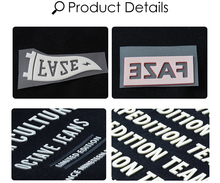 Most Popular Silicone Clothing Label Heat Transfer Printing Label 3D Rubber Labels for Clothing