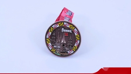 Nouveau Médaille de trophée de récompenses sportives de course de Marathon en argent 3D en métal